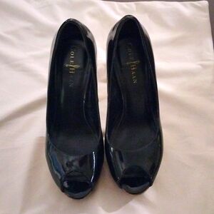 Women's Cole Haan Black Patton Leather Nike Air Heels Size 7B